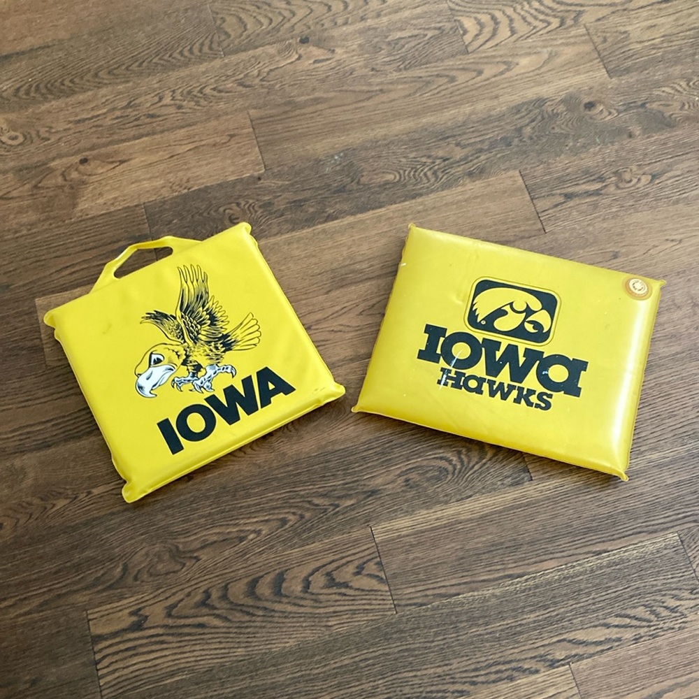 Vintage Iowa Hawkeyes Seat Cushions Lot of 2